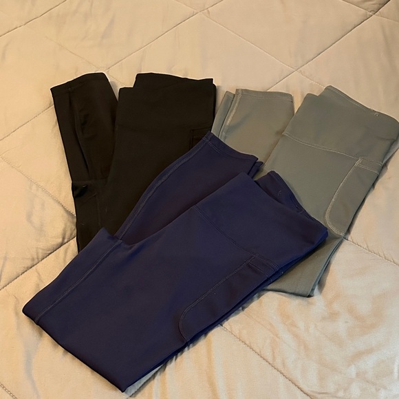 Under armour Set of Black, Blue, and Gray Leggings. 3 pairs M - Picture 2 of 5